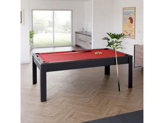 Vente Unique Billard Américain HARMONY 6Ft - 206 5 X 116 5 X 80 Cm Avec Accessoires Et Plateau Dînatoire - Couleur Noir