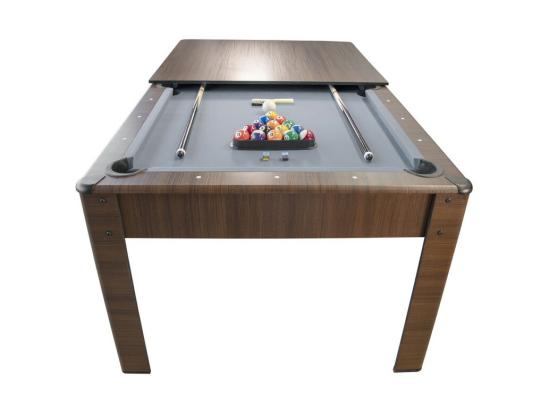vente unique Billard Américain HARMONY 6Ft - 206 5 x 116 5 x 80 cm avec accessoires et plateau dînatoire - Couleur Chêne