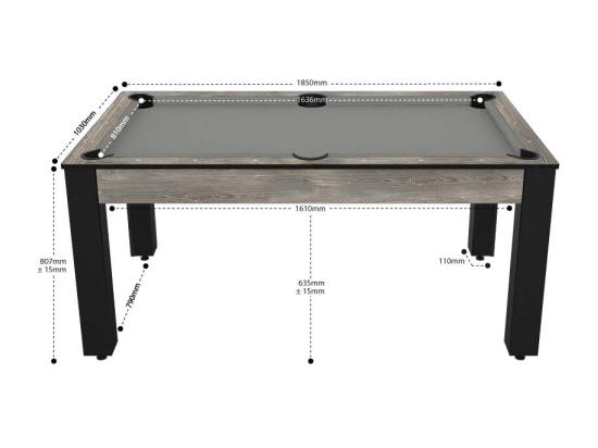 Vente Unique Billard Convertible Table 6 Personnes Texas + Pack Accessoires Confort