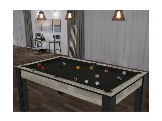 Vente Unique Billard Convertible Table 6 Personnes Texas + Pack Accessoires Confort