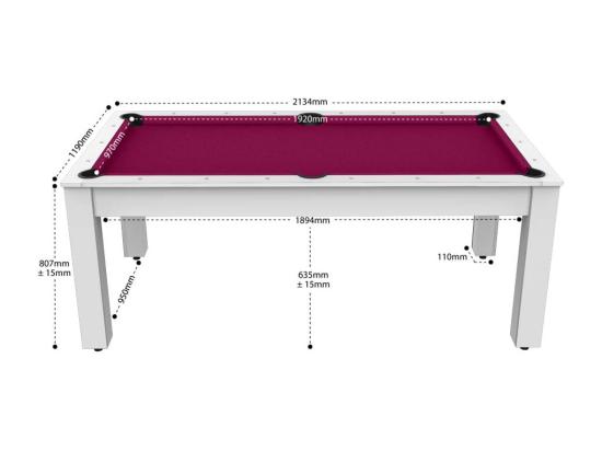 Vente Unique Billard Convertible Table 8 Personnes Arizona + Pack D'accessoires