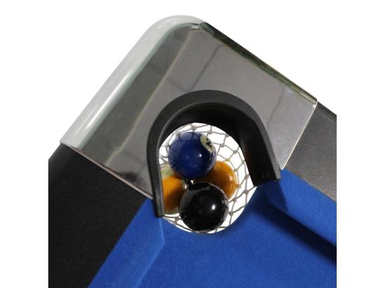 Vente Unique Billard Pliable Table De Billard Avec Accessoires 193 X 109 X 81 Cm - Noir Et Tapis Bleu