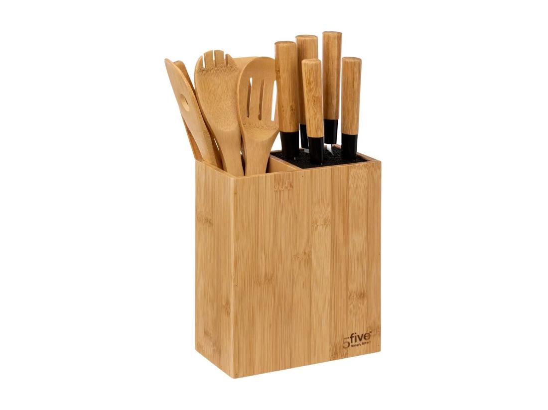 vente unique Bloc Couteaux & Ustensiles "Blackbamboo" 35cm Naturel
