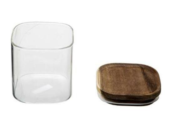 Vente Unique Bocal En Verre "Hermet" 0 6L Transparent & Marron