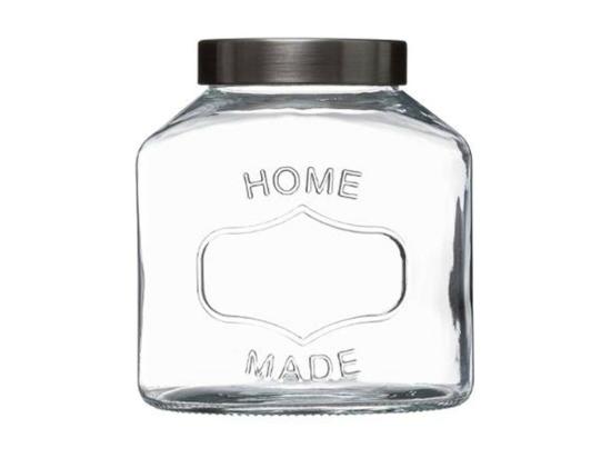 Vente Unique Bocal En Verre "Ovale "Inox" 2 5L Transparent