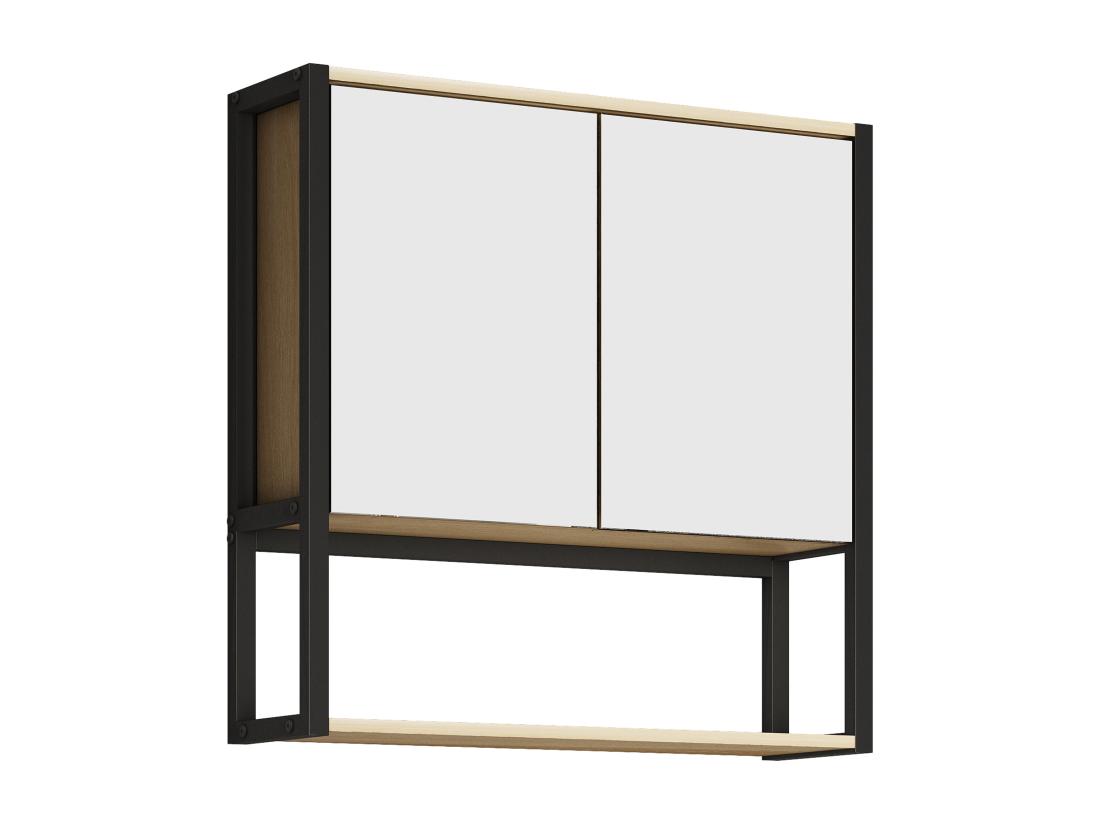 Vente Unique Bois Métal Armoire De Toilette Miroir Edino