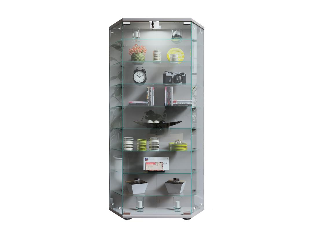 vente unique Bois Verre Stand Vitrine Étagère Cenila XL