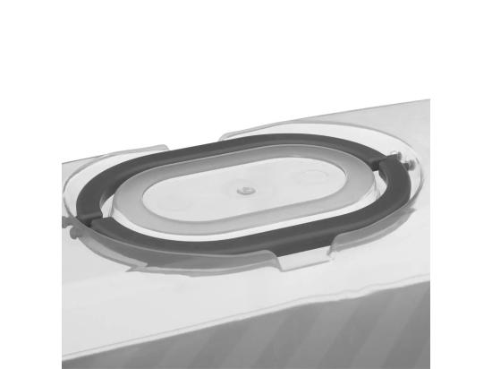 Vente Unique Boîte à Cake En Plastique - Gris/Transparent - L 36 X P 13 3 Cm