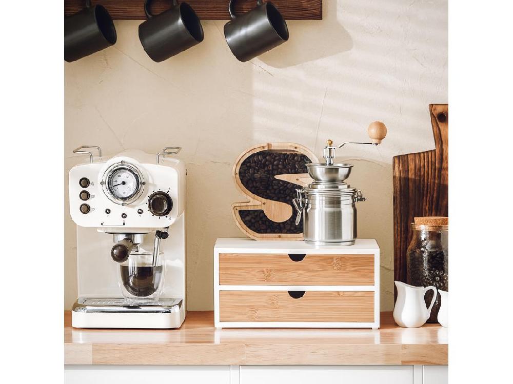 Vente Unique Boîte De Rangement À 2 Tiroirs Porte-capsules Nespresso Distributeur Boîte À Capsules Frg180-wn
