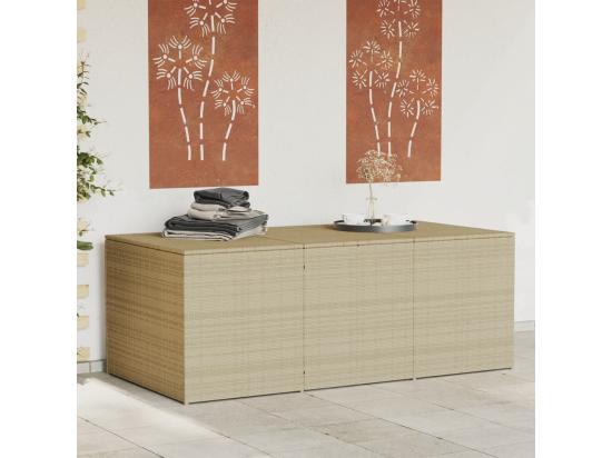 vente unique Boîte de rangement de jardin mélange beige 984L résine tressée