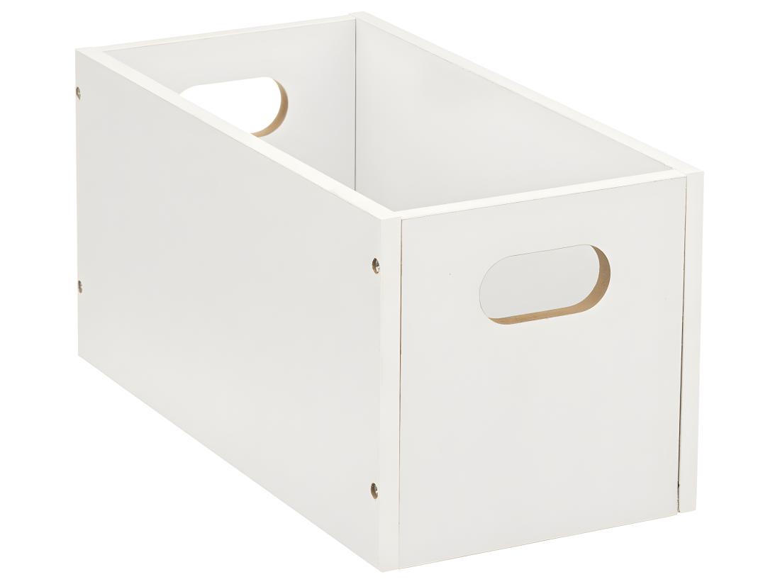 Vente Unique Boîte De Rangement En Bois Blanc 15 X 31 X 15 Cm