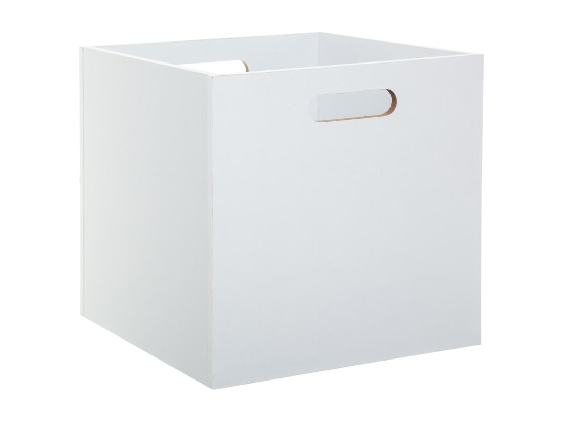 Vente Unique Boîte De Rangement En Bois Blanc 31 X 31 Cm
