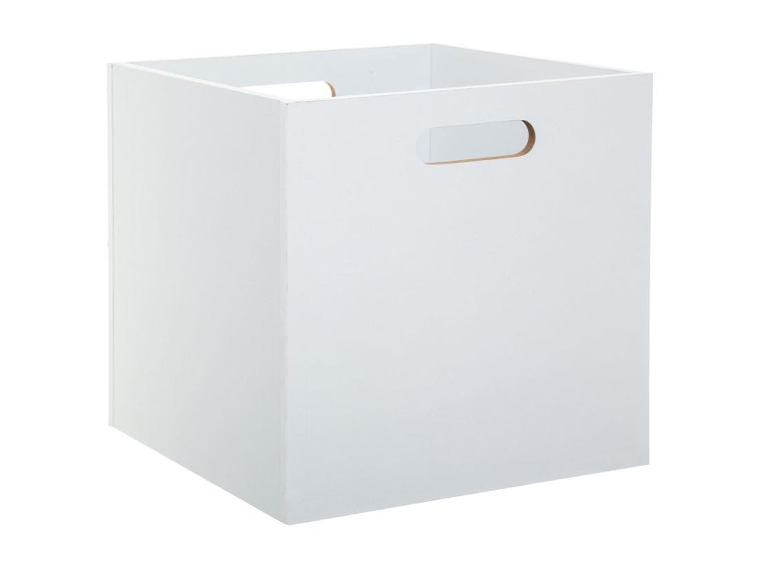 vente unique Boîte de rangement en bois Blanc 31 x 31 cm