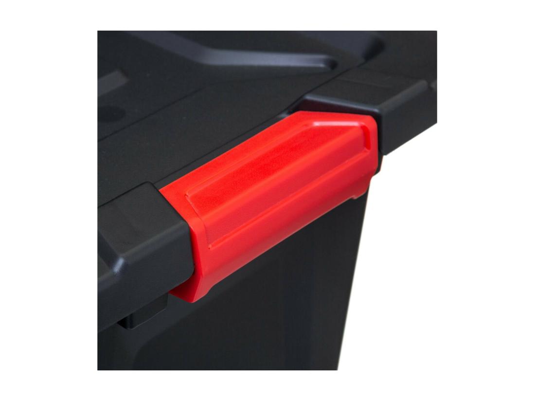 vente unique Boîte de rangement en polypropylène noir 55L fermeture par double clips
