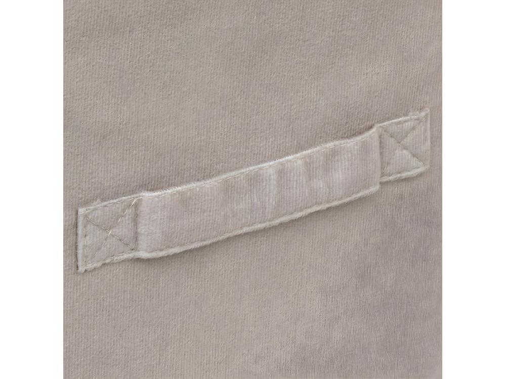 Vente Unique Boîte De Rangement En Velours Beige Lin 31 X 31 X 31 Cm