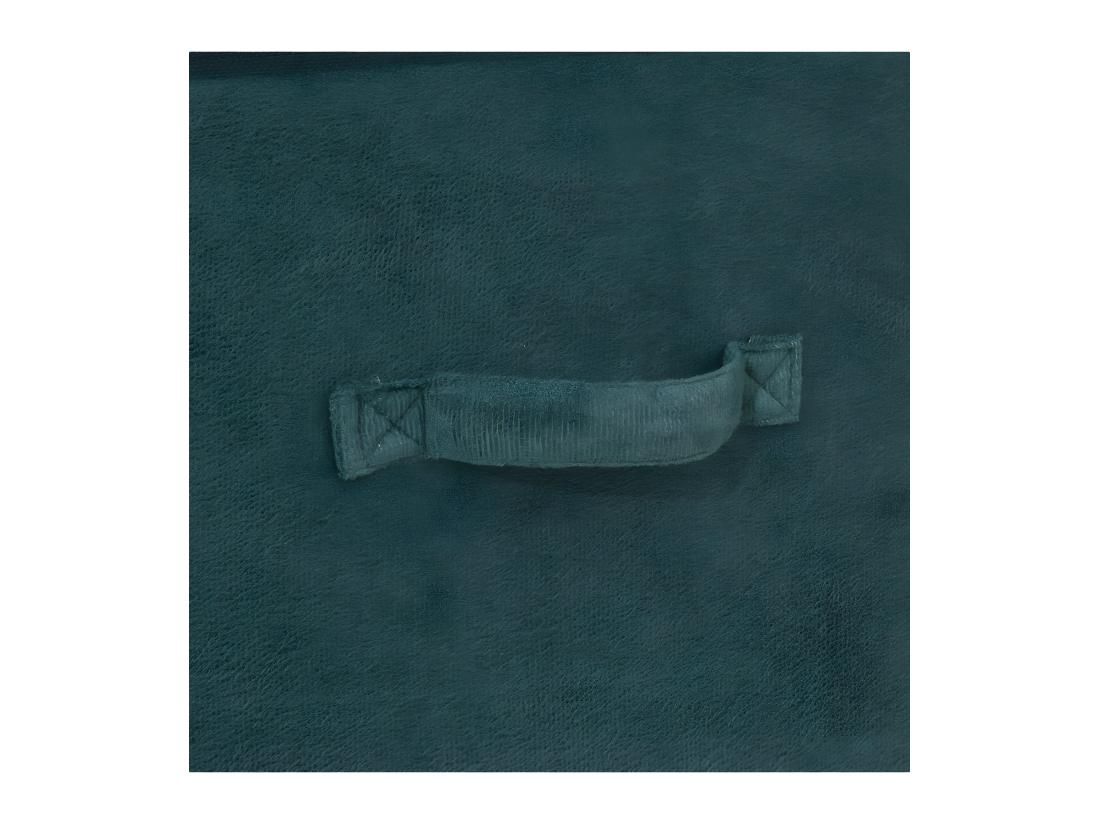Vente Unique Boîte De Rangement En Velours Bleu Pétrole 31 X 31 X 31 Cm