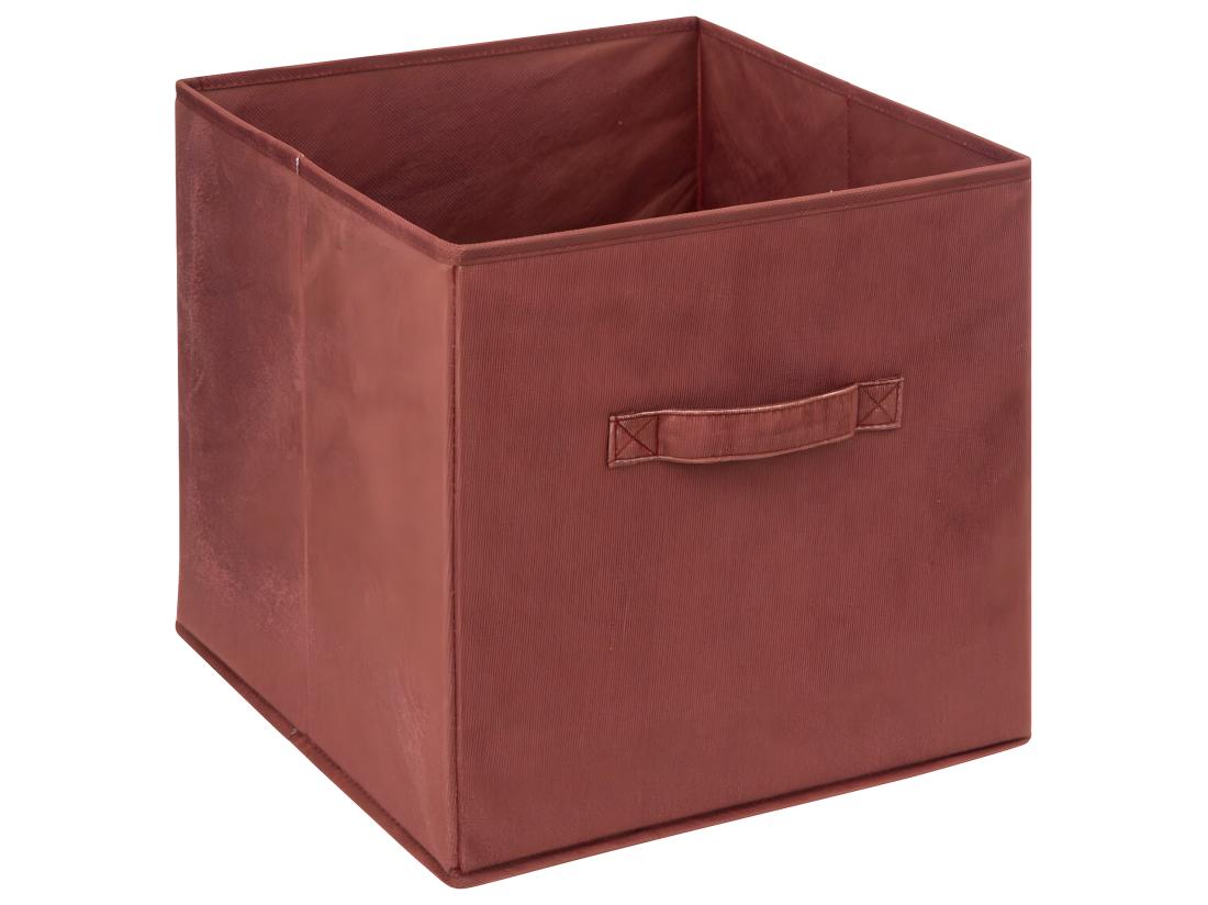 vente unique Boîte de Rangement en Velours Terracotta 31 x 31 x 31 cm