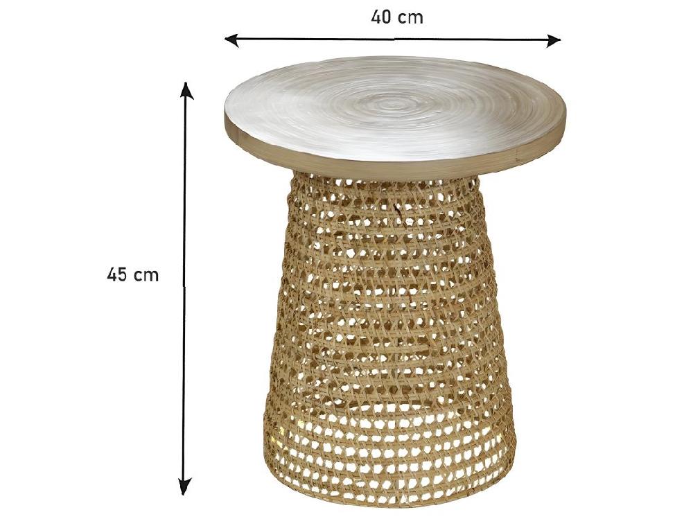Vente Unique Bout De Canapé Plateau Bambou Pied Rotin
