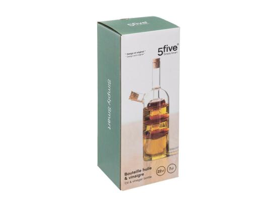 Vente Unique Bouteille Huile Vinaigre 2 En 1 Design En Verre - Transparent - 0 5 L