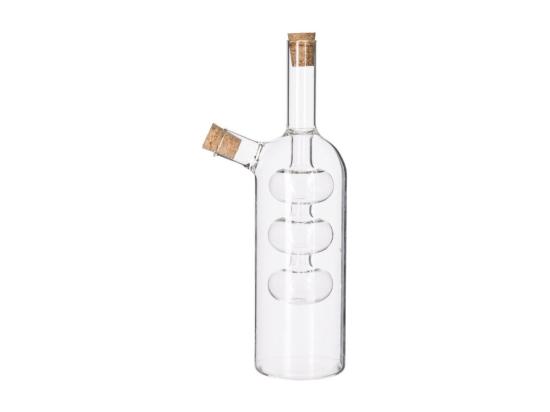 Vente Unique Bouteille Huile Vinaigre 2 En 1 Design En Verre - Transparent - 0 5 L