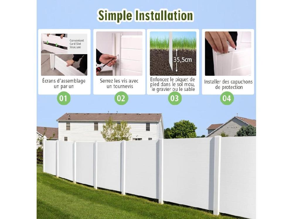 Vente Unique Brise-Vue Pour Balcon Couverture Écran Jardin Clôture Décorative Extensible Et Autoportante 2 Panneaux Pour Jardin Et Terrasse