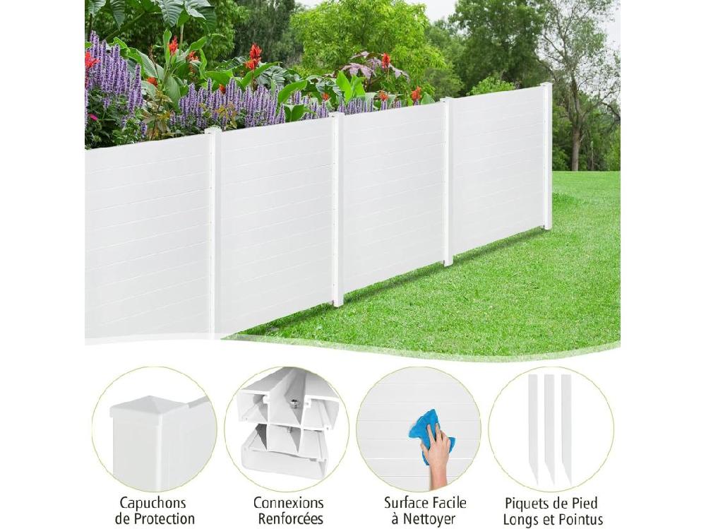 Vente Unique Brise-Vue Pour Balcon Couverture Écran Jardin Clôture Décorative Extensible Et Autoportante 2 Panneaux Pour Jardin Et Terrasse