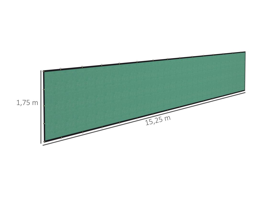 Vente Unique Brise-vue Toile 160 G/m² Renforcée Avec Attaches Et œillets Dim. 15 25L X 1 75H M