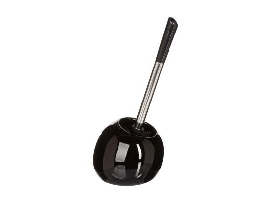 Vente Unique Brosse WC Avec Support En Céramique Noir Brillant