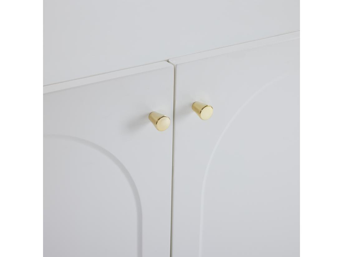 Vente Unique Buffet - 2 Portes Avec étagères Régables - Blanc