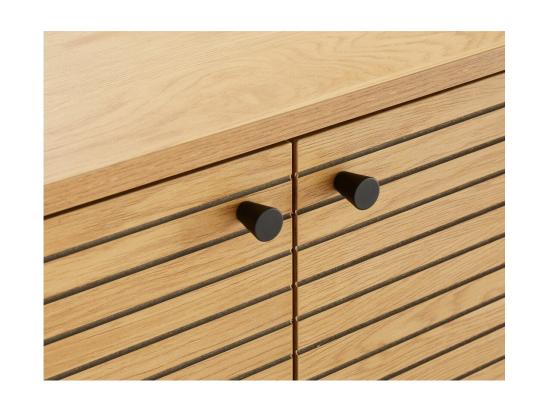 Vente Unique Buffet BRODIE Avec Finition Chêne Et Pieds Noirs - 150x140 Cm - Bois