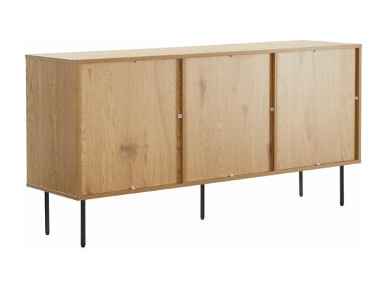 Vente Unique Buffet BRODIE Avec Finition Chêne Et Pieds Noirs - 150x140 Cm - Bois