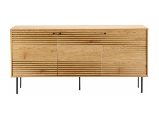 vente unique Buffet BRODIE avec finition chêne et pieds noirs - 150x140 cm - Bois
