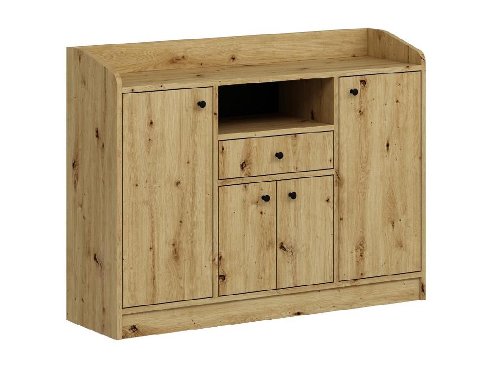 Vente Unique Buffet De Cuisine Avec 4 Portes 1 Tiroir Et 1 Niche - Naturel - MIZOTA