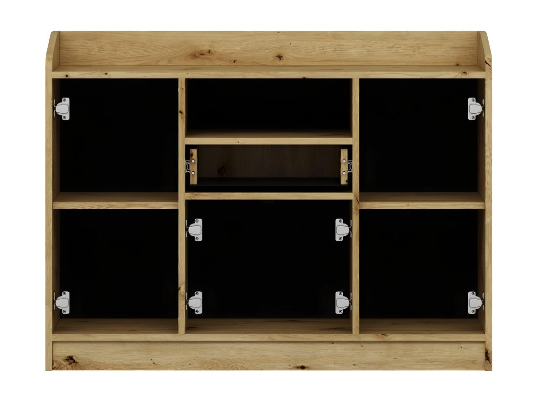 Vente Unique Buffet De Cuisine Avec 4 Portes 1 Tiroir Et 1 Niche - Naturel - MIZOTA