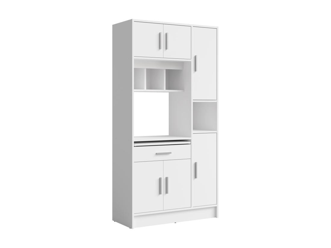 Vente Unique Buffet De Cuisine Avec 6 Portes Et 1 Tiroir - Blanc - MADY II