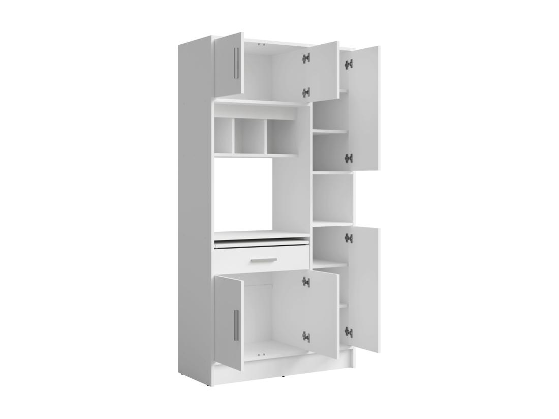 Vente Unique Buffet De Cuisine Avec 6 Portes Et 1 Tiroir - Blanc - MADY II