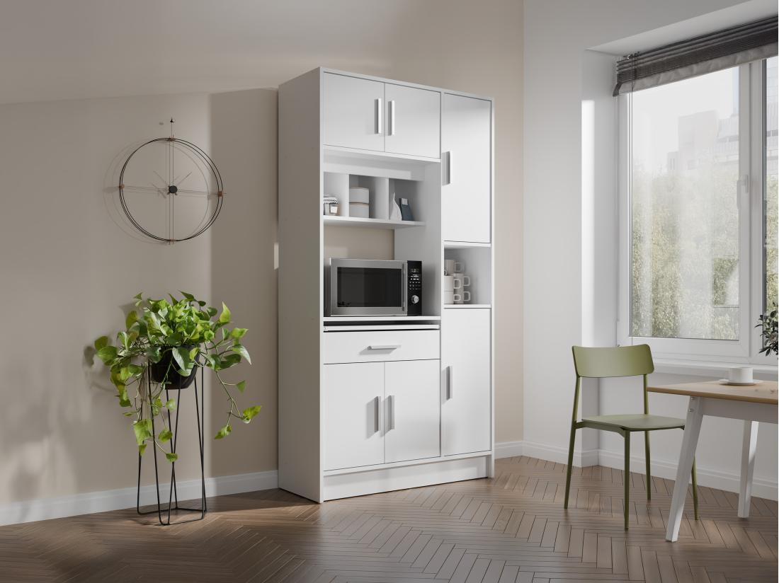 vente unique Buffet de cuisine avec 6 portes et 1 tiroir - Blanc - MADY II