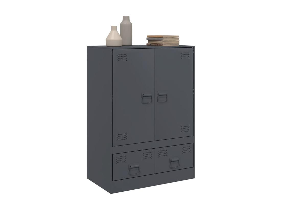 Vente Unique Buffet Haut Anthracite 67x39x95 Cm Acier