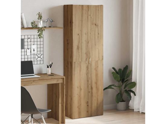vente unique Buffet haut chêne artisanal 60x32x190 cm bois d'ingénierie
