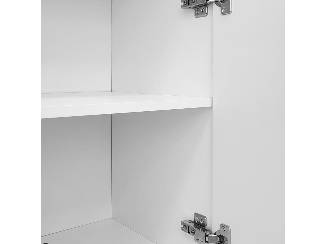 Vente Unique Buffet Moderne - 4 Portes à Motif De U avec étagères - NBlancoir