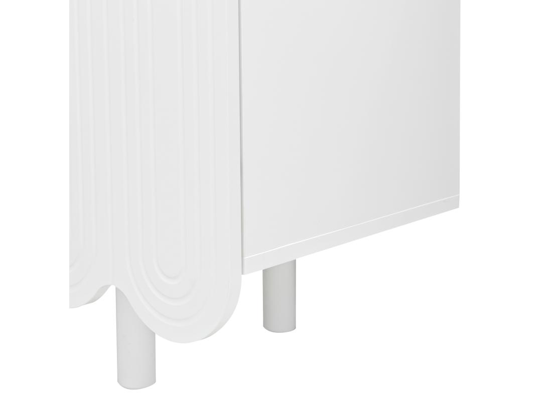 Vente Unique Buffet Moderne - 4 Portes à Motif De U avec étagères - NBlancoir