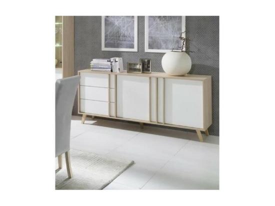 Vente Unique Buffet Moyen Modèle MALMO Blanc – Design Scandinave
