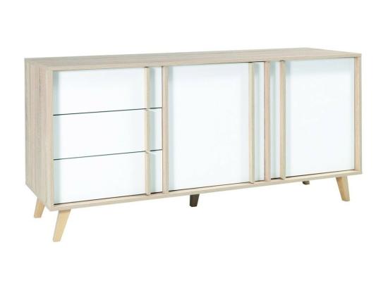 vente unique Buffet moyen modèle MALMO Blanc – Design scandinave