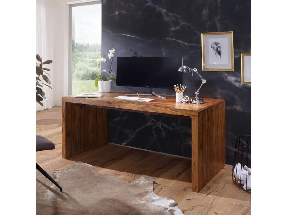 vente unique Bureau 160 cm Table d’Ordinateur Bois Massif Sheesham Table de Travail