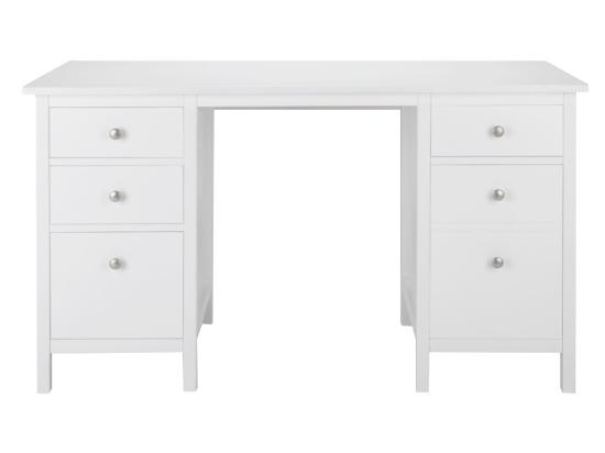 Vente Unique Bureau ALBANE - 4 Tiroirs - 1 Porte - Pin Blanc