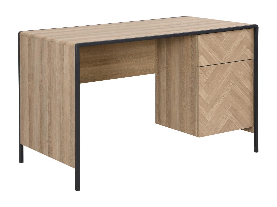 Vente Unique Bureau Avec 1 Tiroir Et 1 Placard - MDF Et Métal - Coloris : Naturel Et Noir - TUMACO