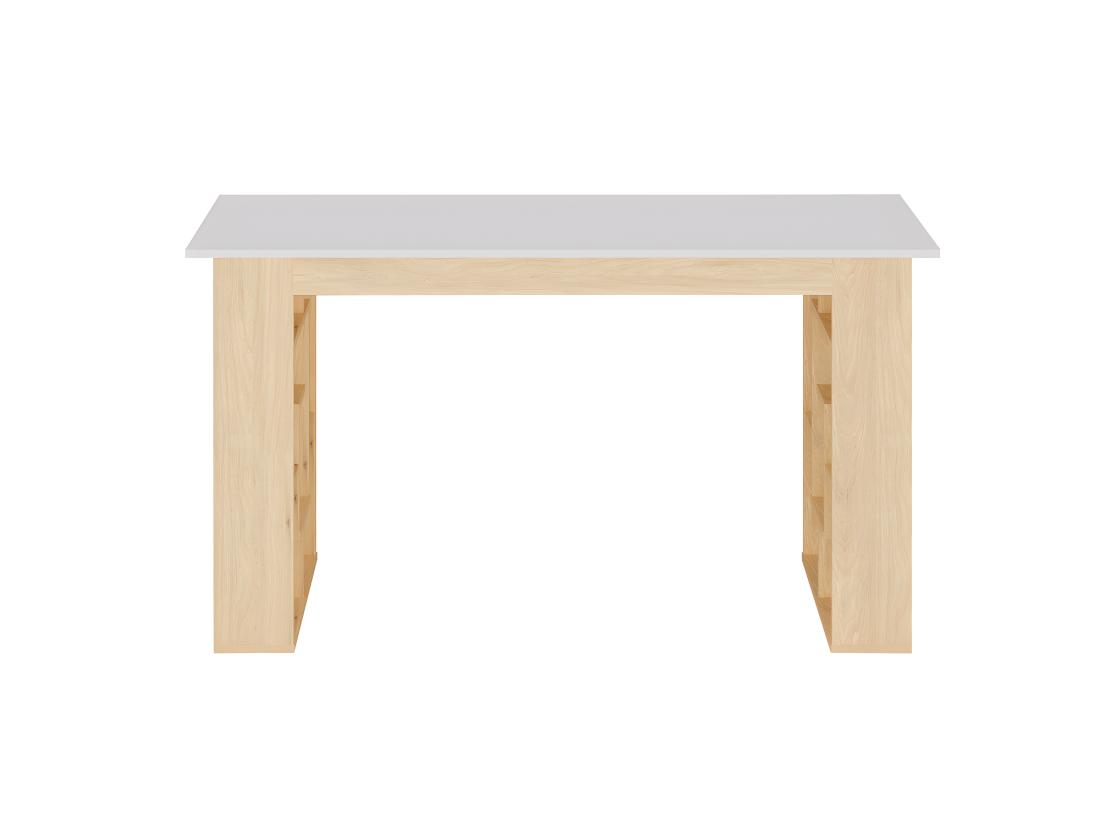 Vente Unique Bureau Avec 10 étagères - Coloris : Naturel Et Blanc - JOVISO