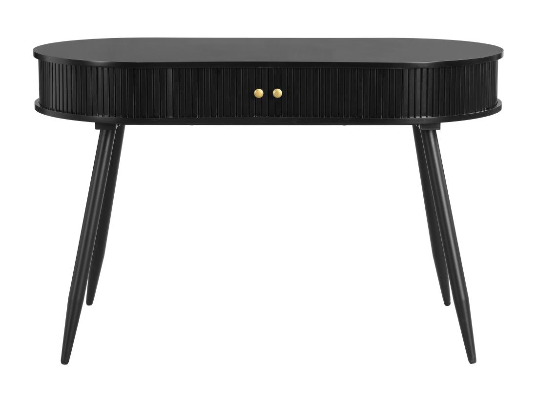 Vente Unique Bureau Avec 2 Portes Coulissantes En MDF - Noir - SEVATO