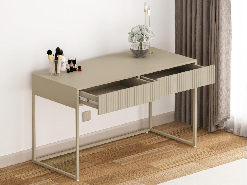 Vente Unique Bureau Avec 2 Tiroirs - Beige - CALDRIN De Pascal Morabito