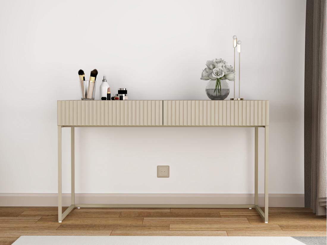 Vente Unique Bureau Avec 2 Tiroirs - Beige - CALDRIN De Pascal Morabito